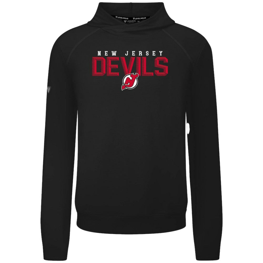New Jersey Devils Levelwear Mandate Carve Tri-Blend Pullover Hoodie - Black - NHL
