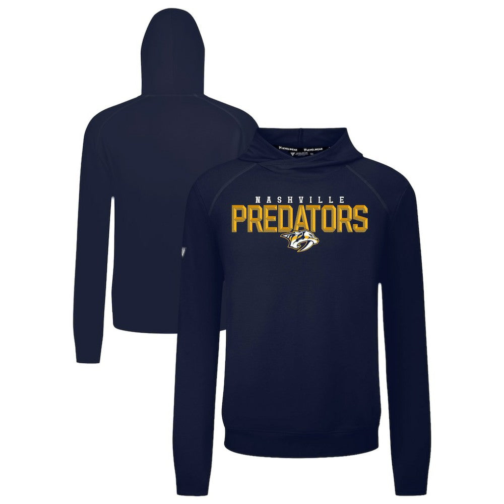 Nashville Predators Levelwear Mandate Carve Tri-Blend Pullover Hoodie - Navy - NHL