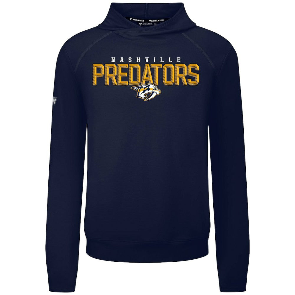 Nashville Predators Levelwear Mandate Carve Tri-Blend Pullover Hoodie - Navy - NHL
