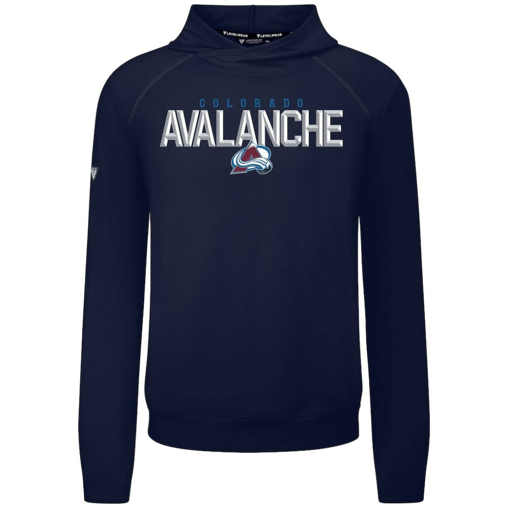 Colorado Avalanche Levelwear Mandate Carve Tri-Blend Pullover Hoodie - Navy - NHL