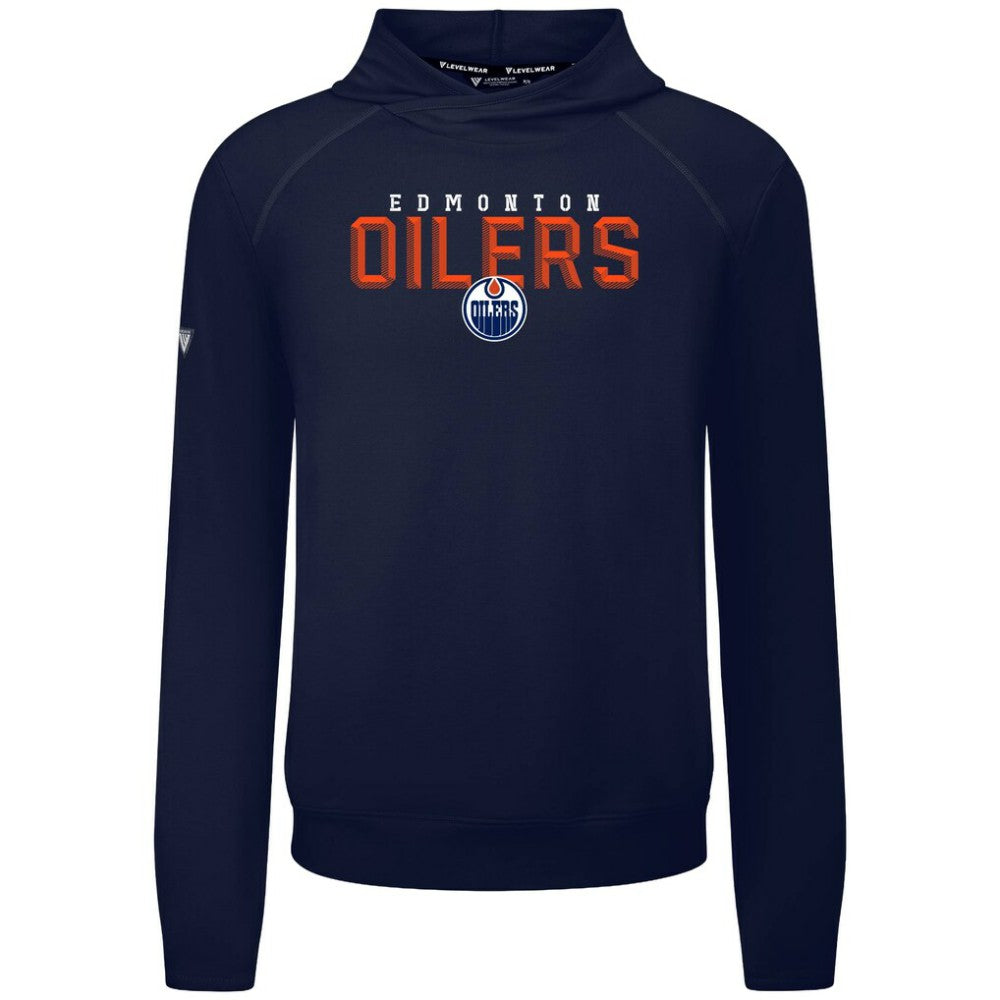 Edmonton Oilers Levelwear Mandate Carve Tri-Blend Pullover Hoodie - Navy - NHL