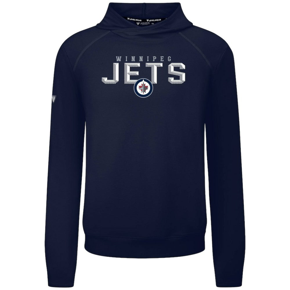Winnipeg Jets Levelwear Mandate Carve Tri-Blend Pullover Hoodie - Navy - NHL