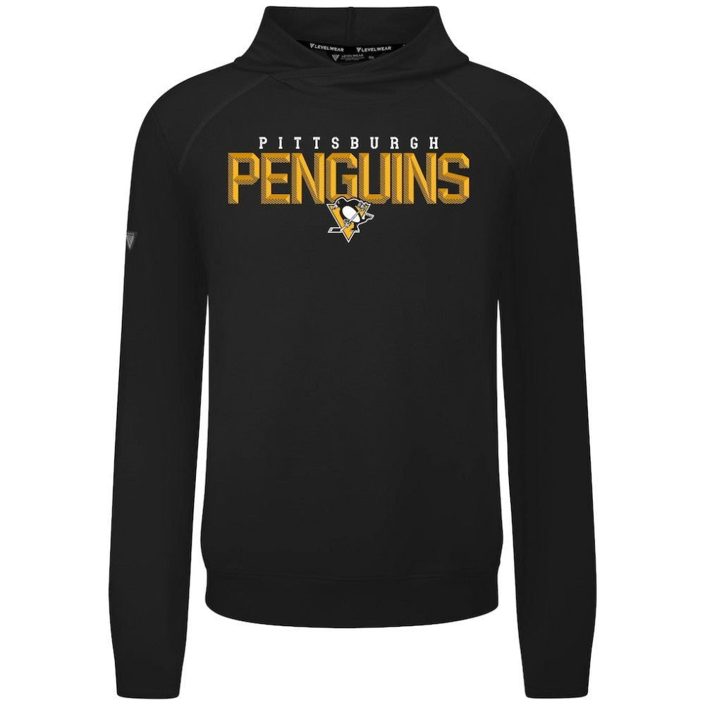 Pittsburgh Penguins Levelwear Mandate Carve Tri-Blend Pullover Hoodie - Black - NHL