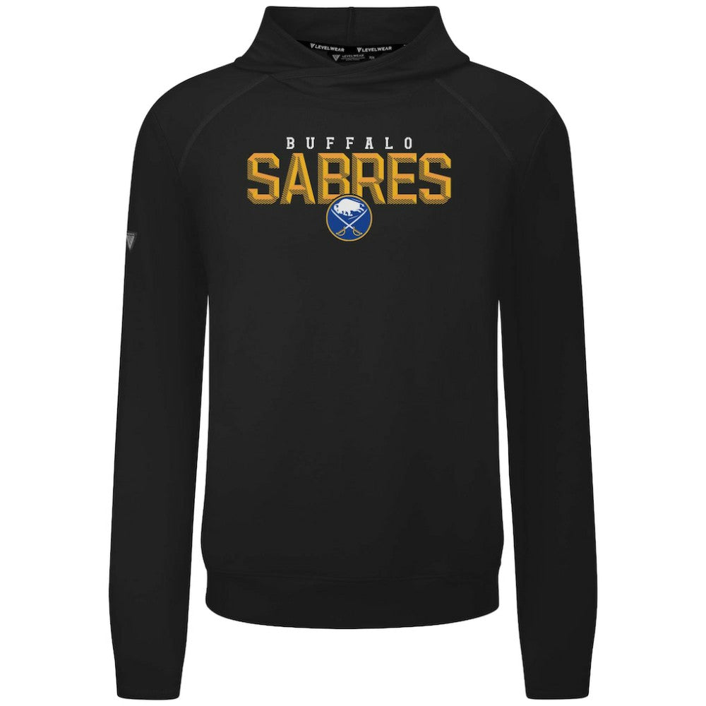 Buffalo Sabres Levelwear Mandate Carve Tri-Blend Pullover Hoodie - Black - NHL
