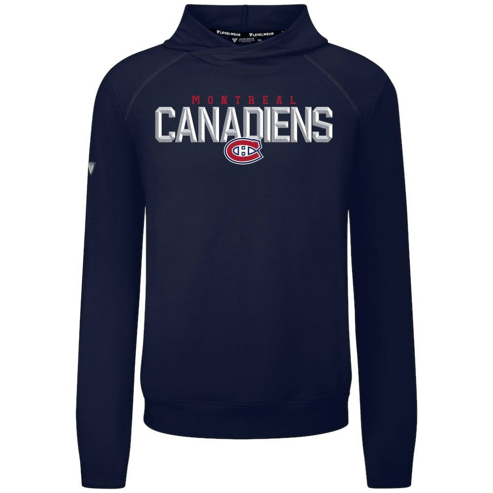 Montreal Canadiens Levelwear Mandate Carve Tri-Blend Pullover Hoodie - Navy - NHL