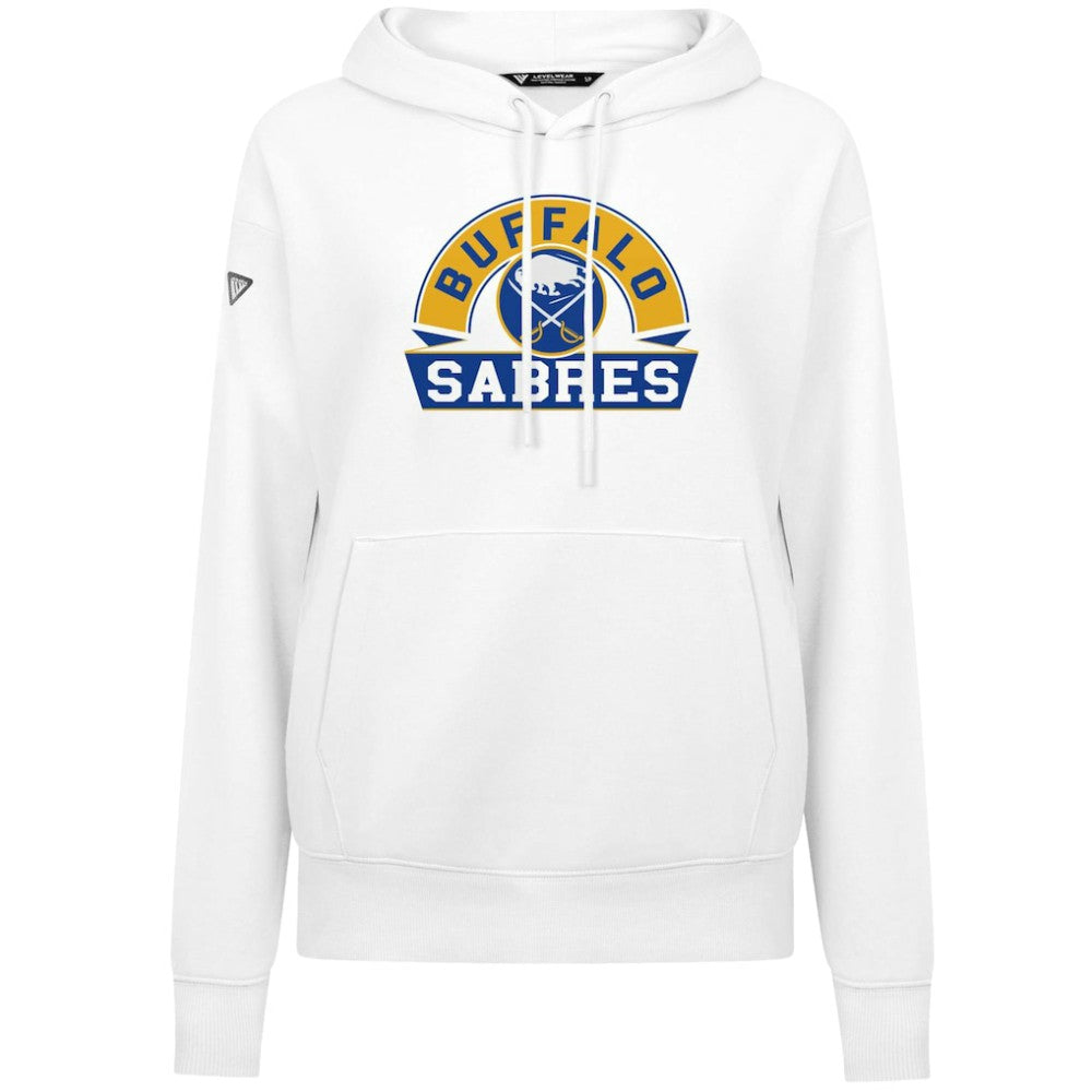 Buffalo Sabres Levelwear Women's Adorn Banner Arch Pullover Hoodie - White - NHL