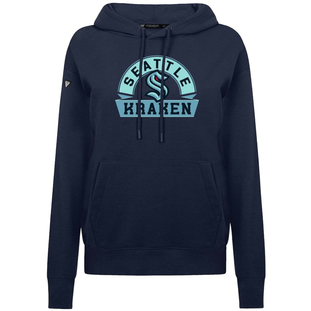 Seattle Kraken Levelwear Women's Adorn Banner Arch Pullover Hoodie - Navy - NHL