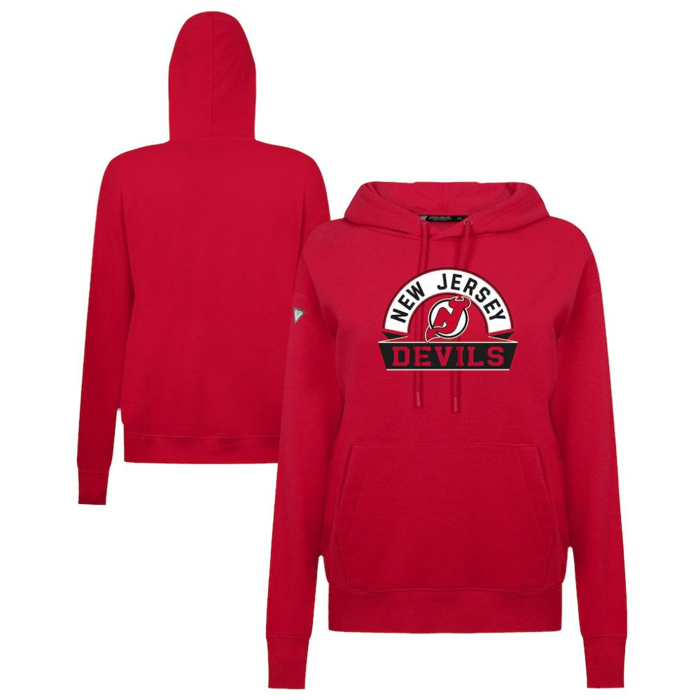 New Jersey Devils Levelwear Women's Adorn Banner Arch Pullover Hoodie - Red - NHL