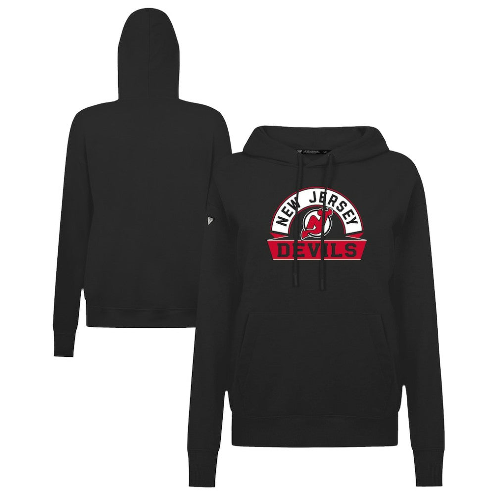 New Jersey Devils Levelwear Women's Adorn Banner Arch Pullover Hoodie - Black - NHL