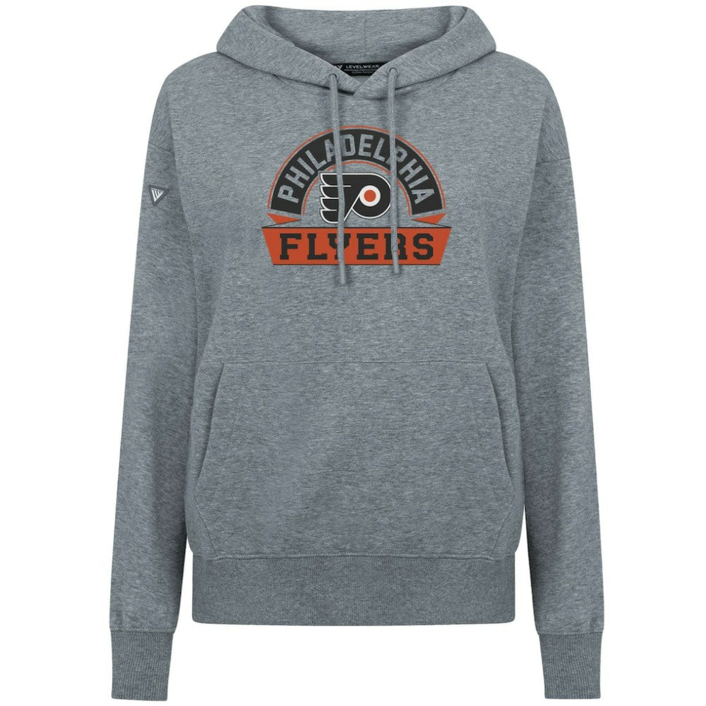 Philadelphia Flyers Levelwear Women's Adorn Banner Arch Pullover Hoodie - Gray - NHL