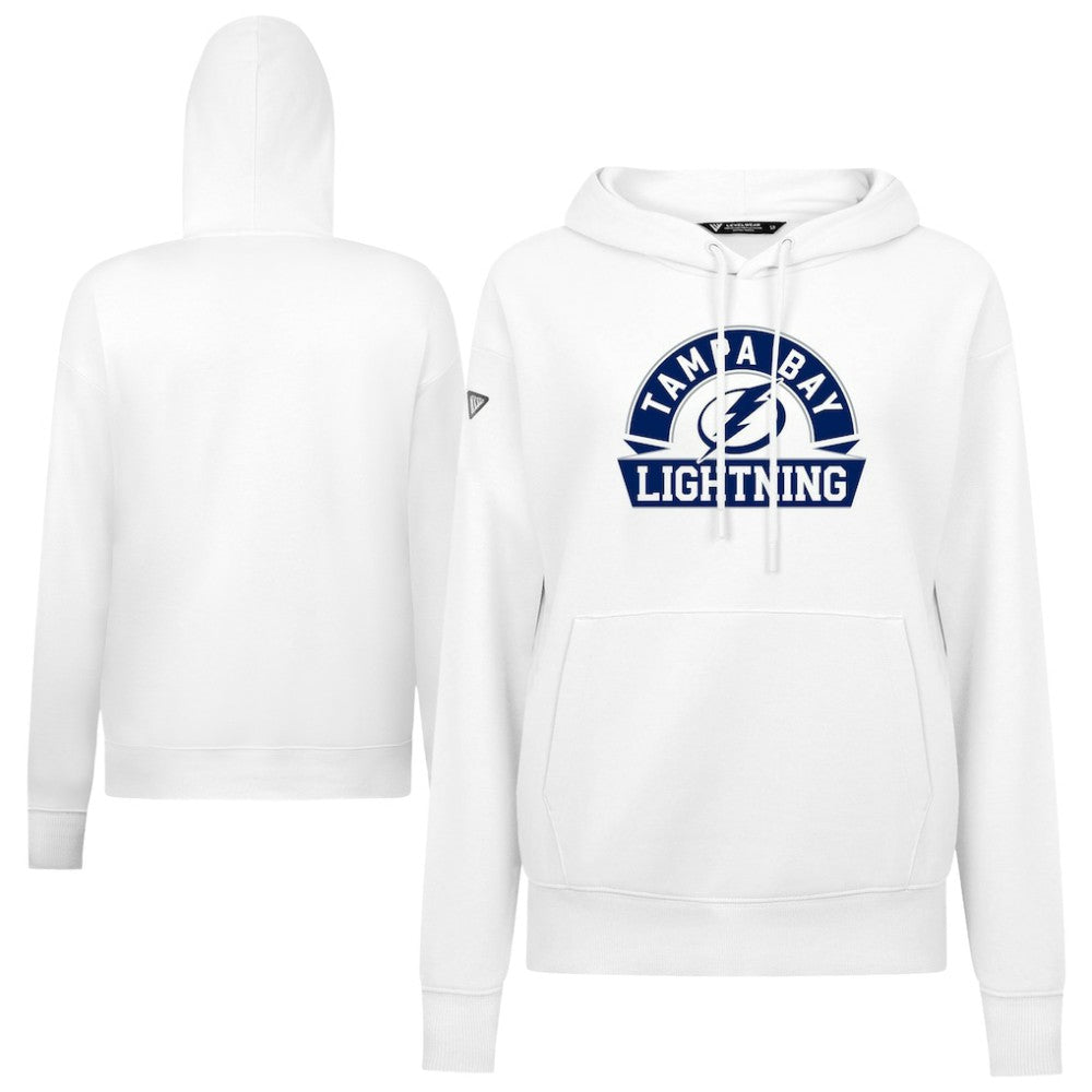 Tampa Bay Lightning Levelwear Women's Adorn Banner Arch Pullover Hoodie - White - NHL