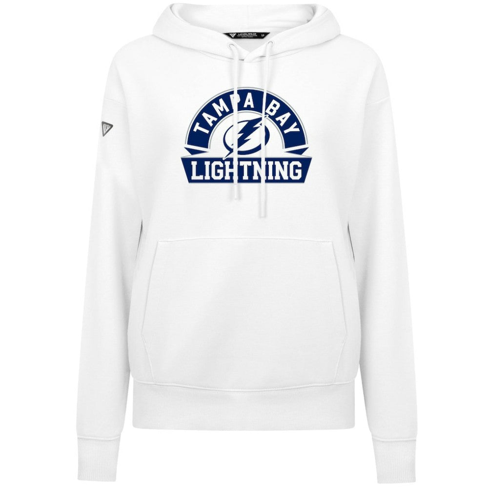 Tampa Bay Lightning Levelwear Women's Adorn Banner Arch Pullover Hoodie - White - NHL