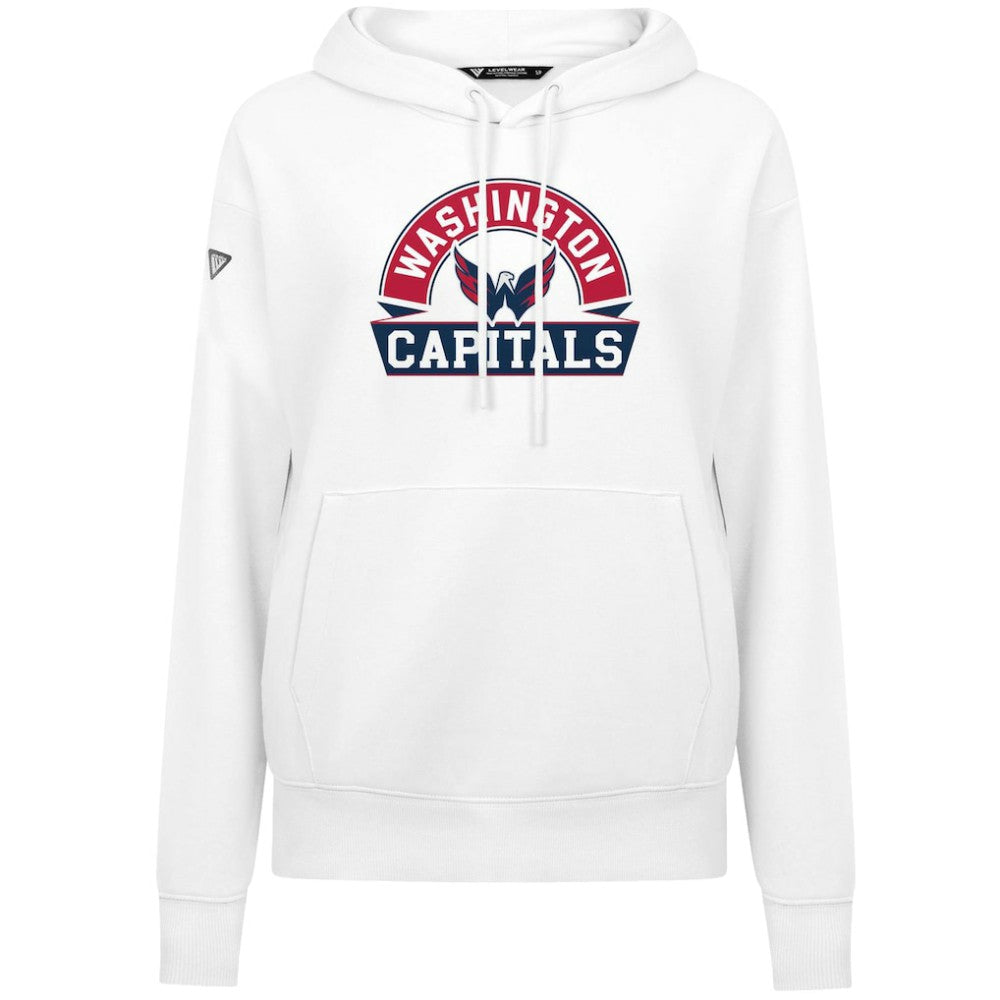 Washington Capitals Levelwear Women's Adorn Banner Arch Pullover Hoodie - White - NHL