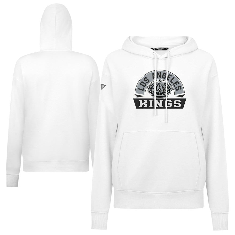Los Angeles Kings Levelwear Women's Adorn Banner Arch Pullover Hoodie - White - NHL