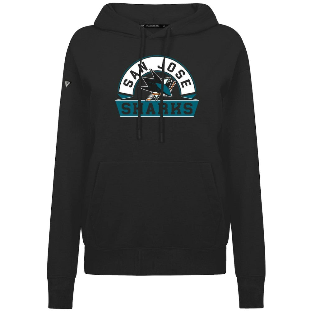 San Jose Sharks Levelwear Women's Adorn Banner Arch Pullover Hoodie - Black - NHL
