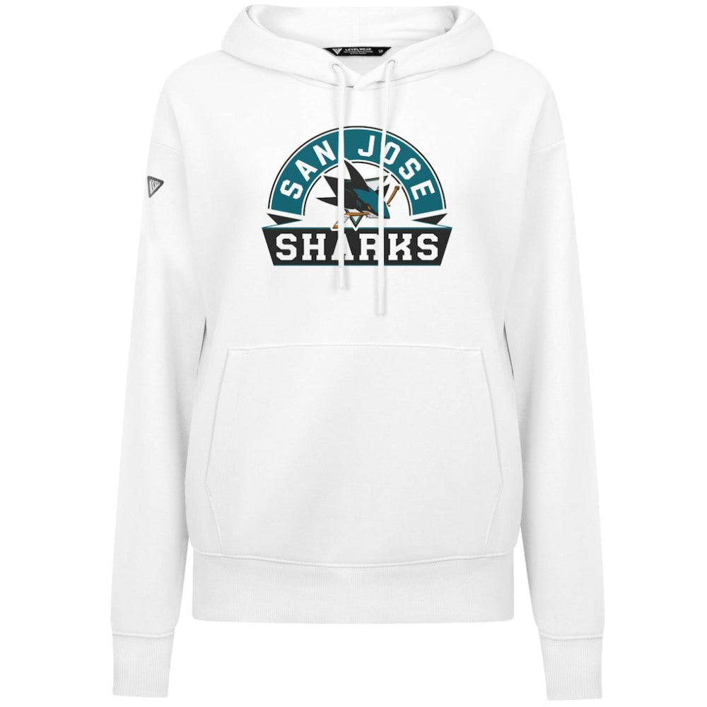 San Jose Sharks Levelwear Women's Adorn Banner Arch Pullover Hoodie - White - NHL