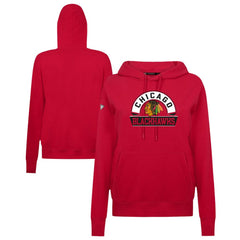 Chicago Blackhawks Levelwear Women's Adorn Banner Arch Pullover Hoodie - Red - NHL