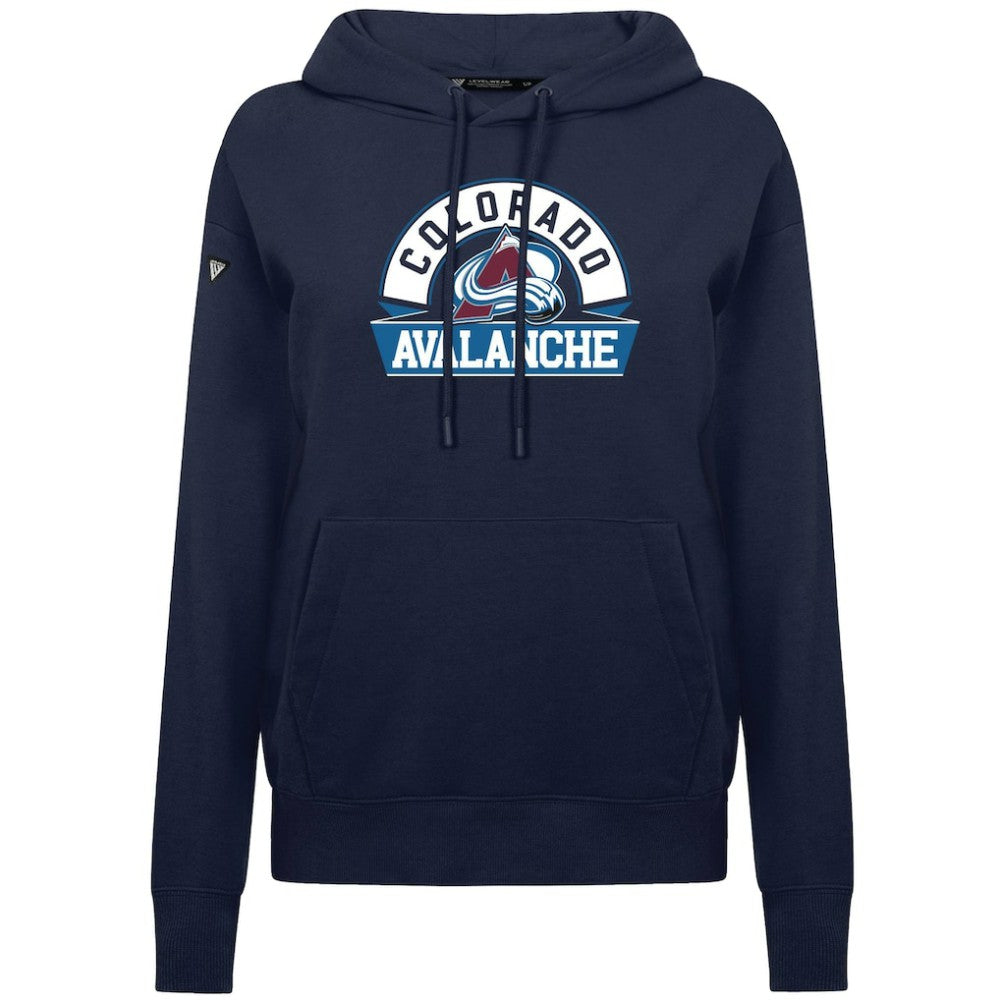 Colorado Avalanche Levelwear Women's Adorn Banner Arch Pullover Hoodie - Navy - NHL