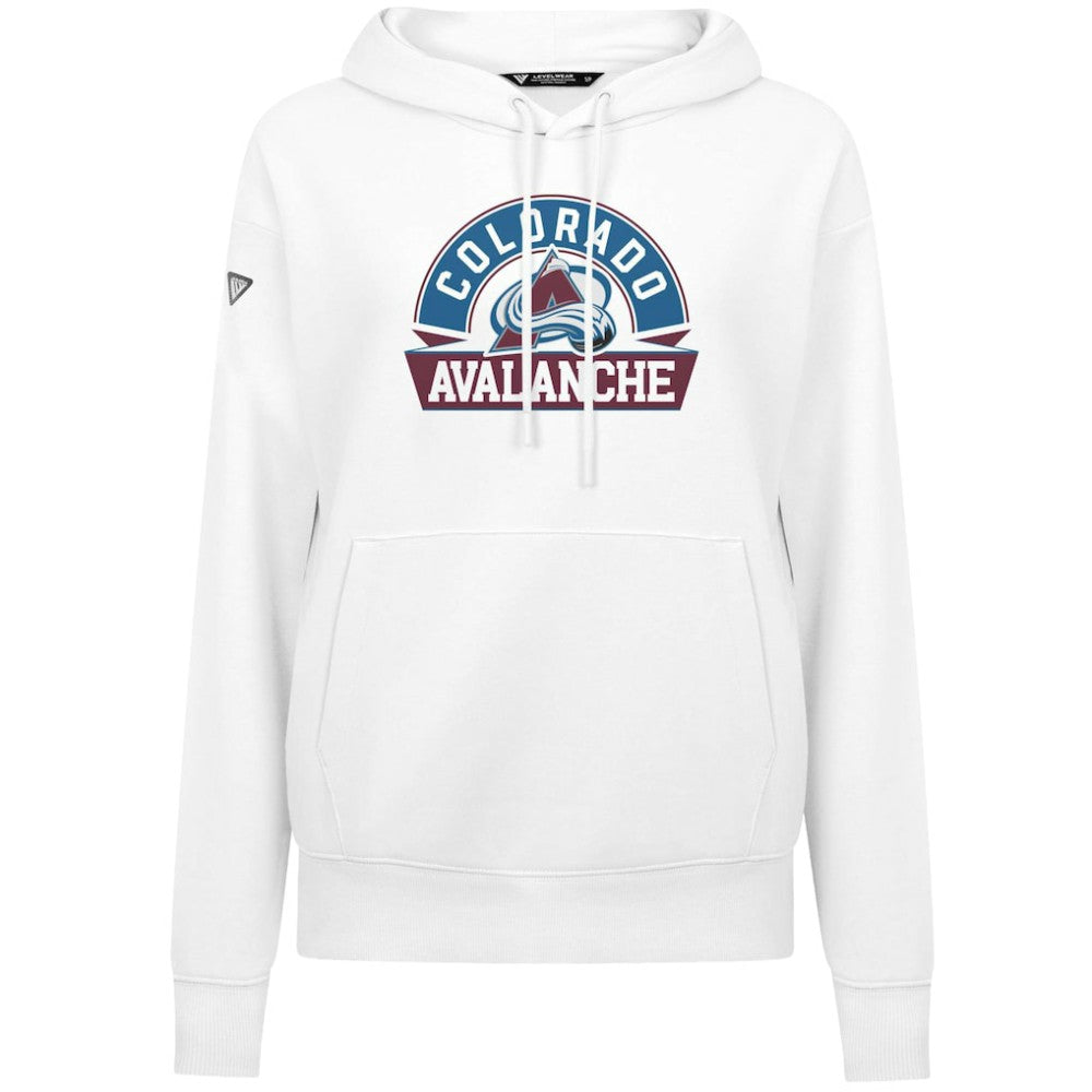 Colorado Avalanche Levelwear Women's Adorn Banner Arch Pullover Hoodie - White - NHL