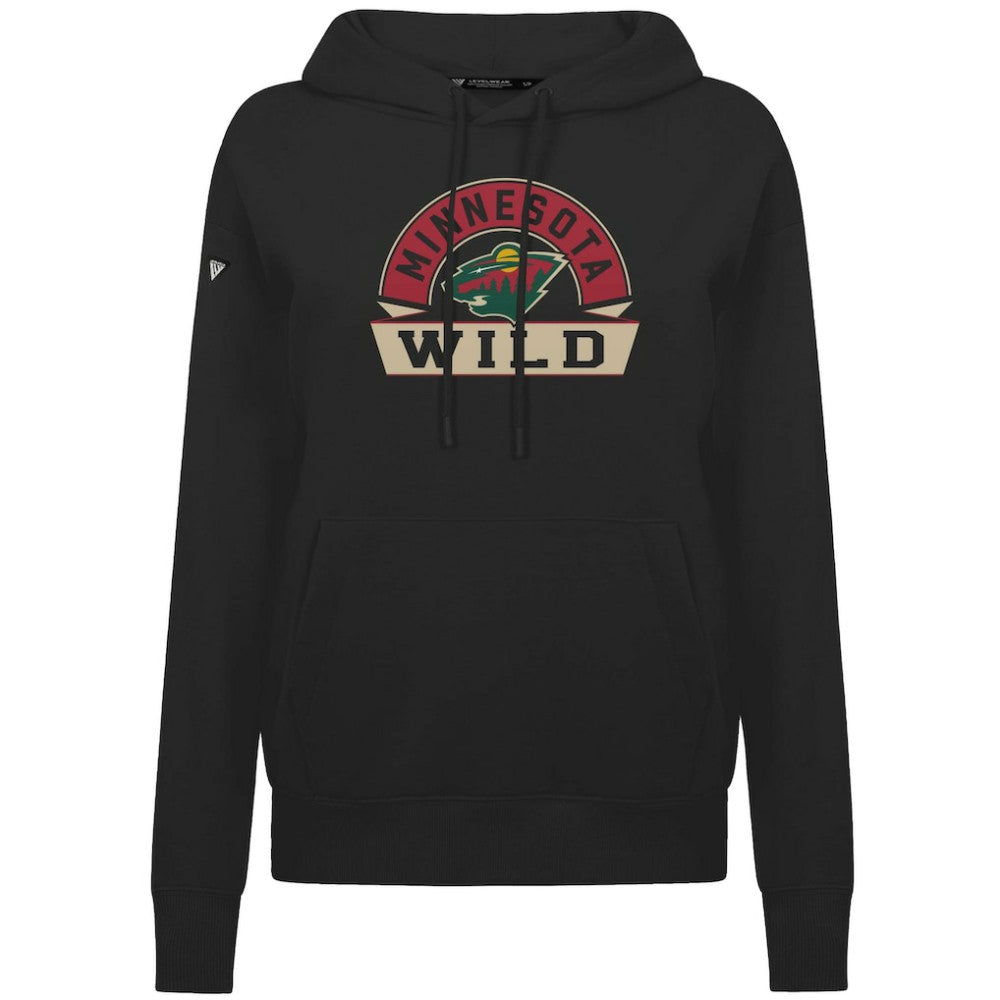 Minnesota Wild Levelwear Women's Adorn Banner Arch Pullover Hoodie - Black - NHL