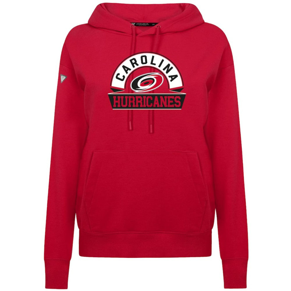 Carolina Hurricanes Levelwear Women's Adorn Banner Arch Pullover Hoodie - Red - NHL
