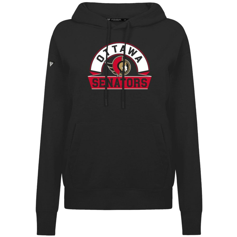 Ottawa Senators Levelwear Women's Adorn Banner Arch Pullover Hoodie - Black - NHL