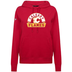 Calgary Flames Levelwear Women's Adorn Banner Arch Pullover Hoodie - Red - NHL