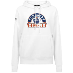 Edmonton Oilers Levelwear Women's Adorn Banner Arch Pullover Hoodie - White - NHL
