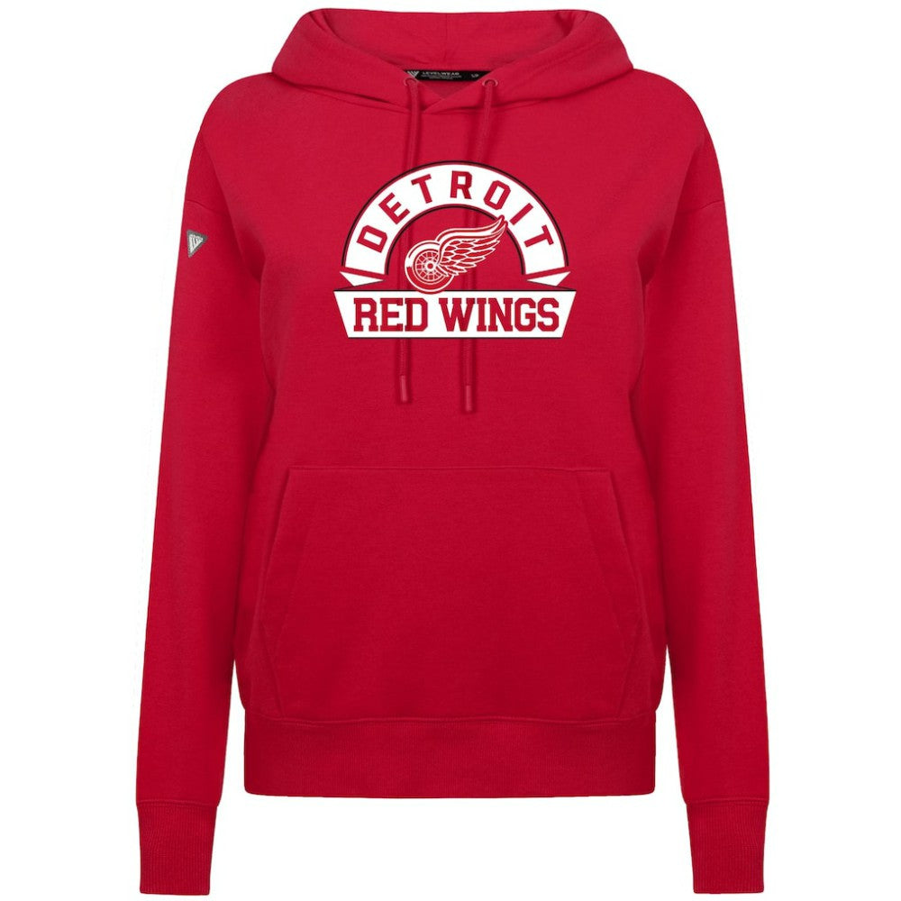 Detroit Red Wings Levelwear Women's Adorn Banner Arch Pullover Hoodie - Red - NHL