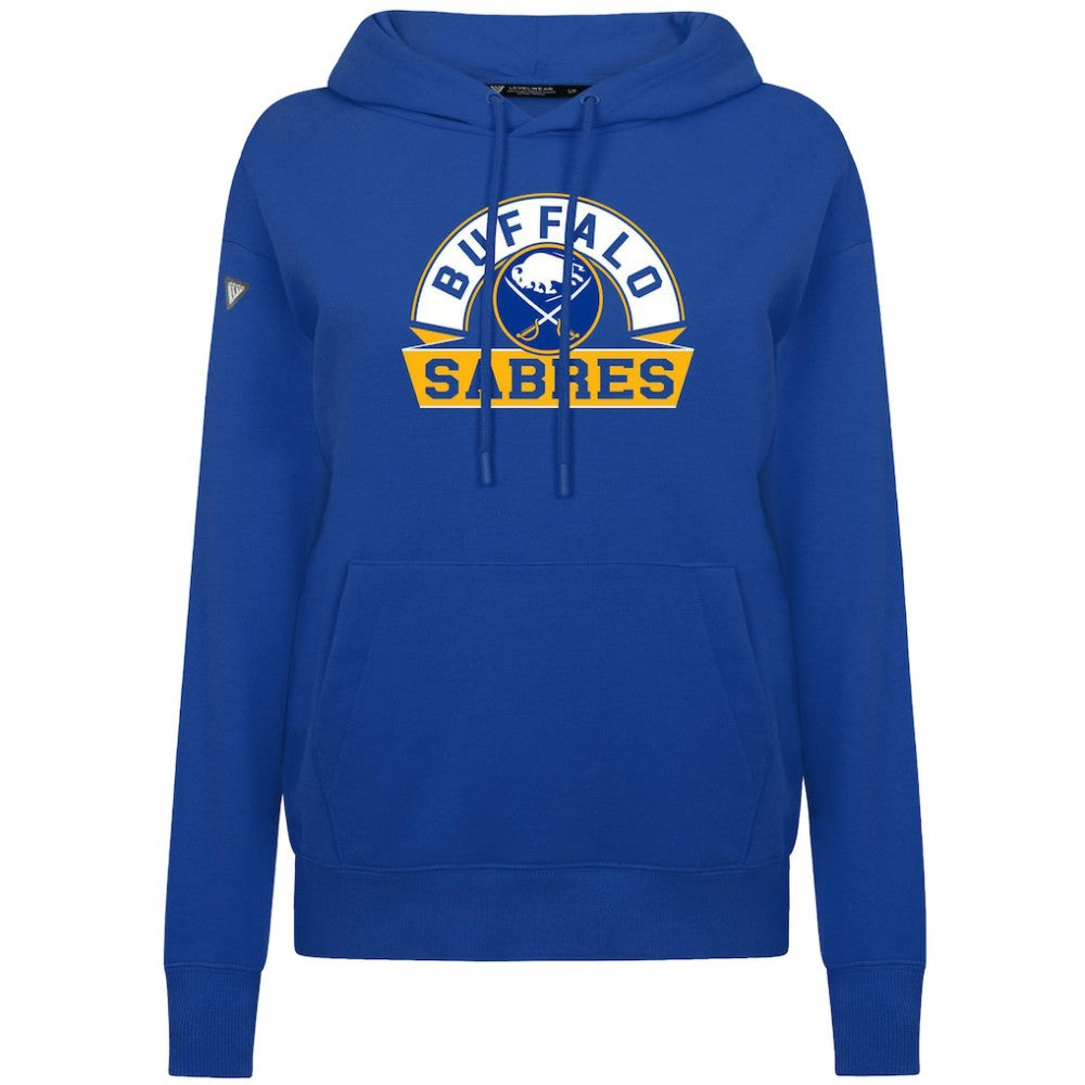 Buffalo Sabres Levelwear Women's Adorn Banner Arch Pullover Hoodie - Royal - NHL