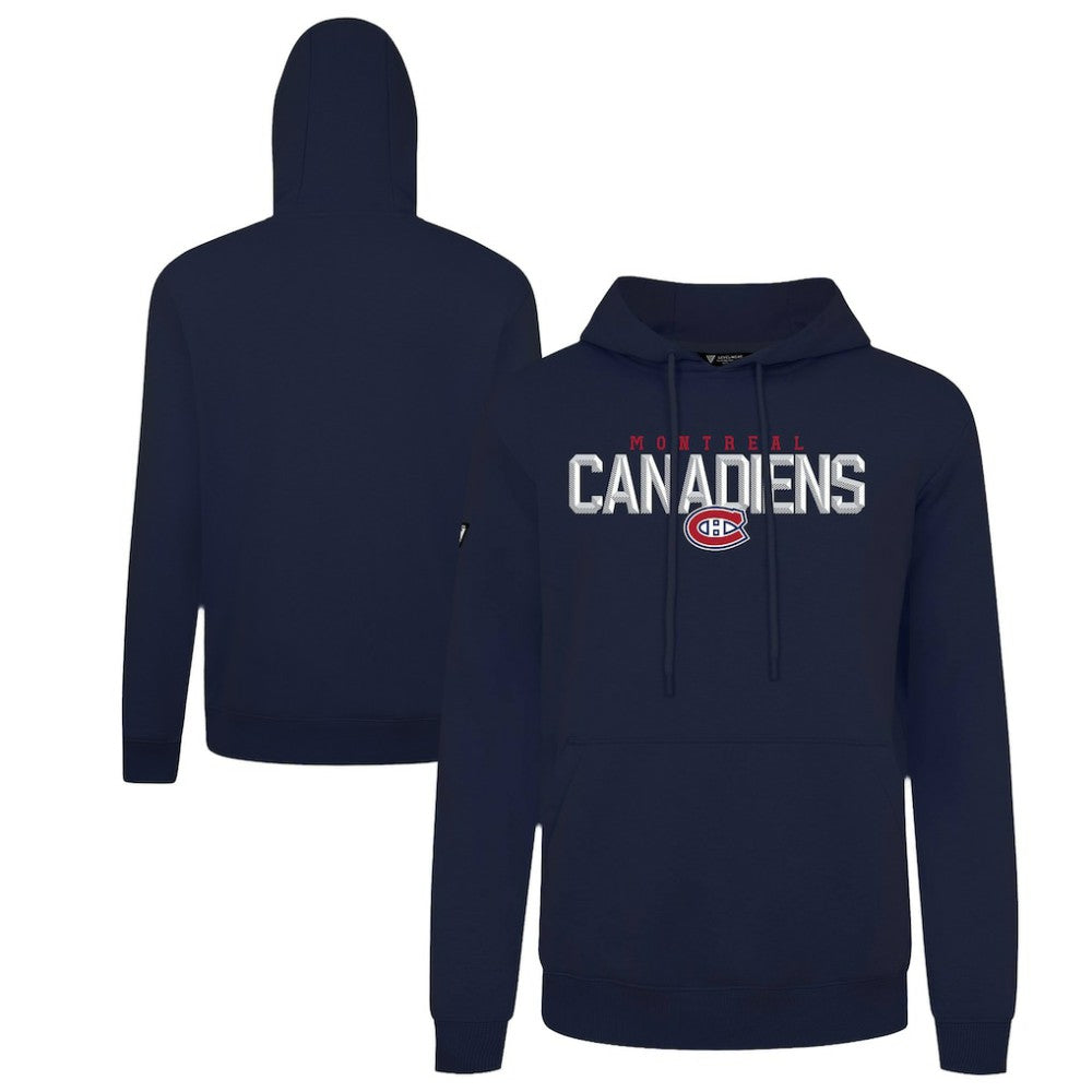 Montreal Canadiens Levelwear Podium Carve Pullover Hoodie - Navy - NHL