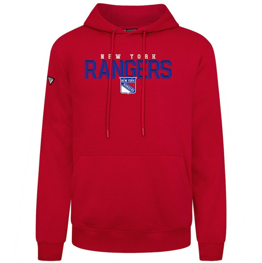 New York Rangers Levelwear Podium Carve Pullover Hoodie - Red - NHL