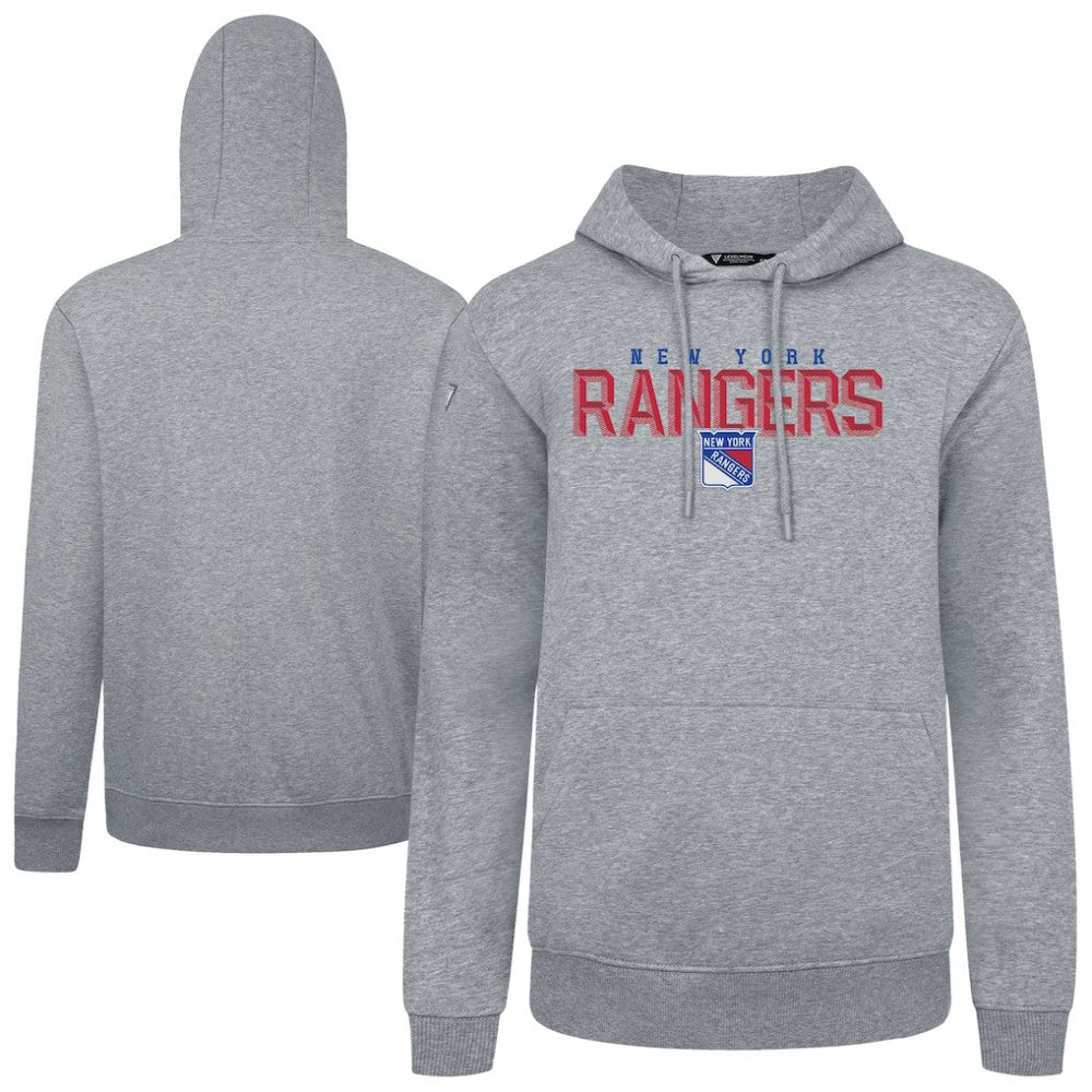 New York Rangers Levelwear Podium Carve Pullover Hoodie - Gray - NHL