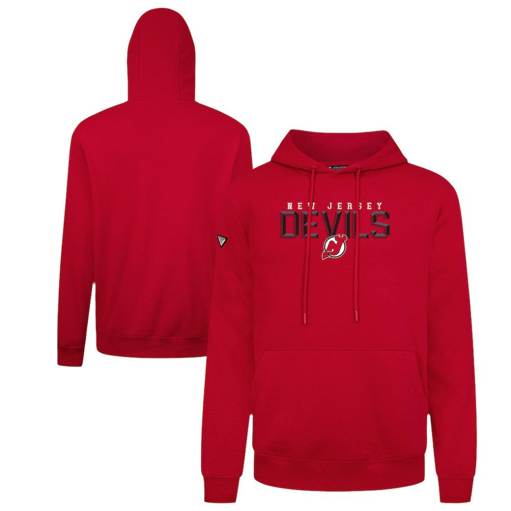 New Jersey Devils Levelwear Podium Carve Pullover Hoodie - Red - NHL