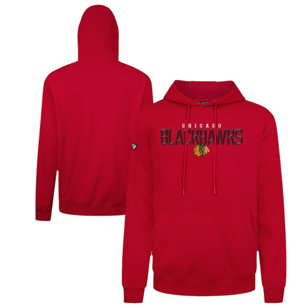 Chicago Blackhawks Levelwear Podium Carve Pullover Hoodie - Red - NHL