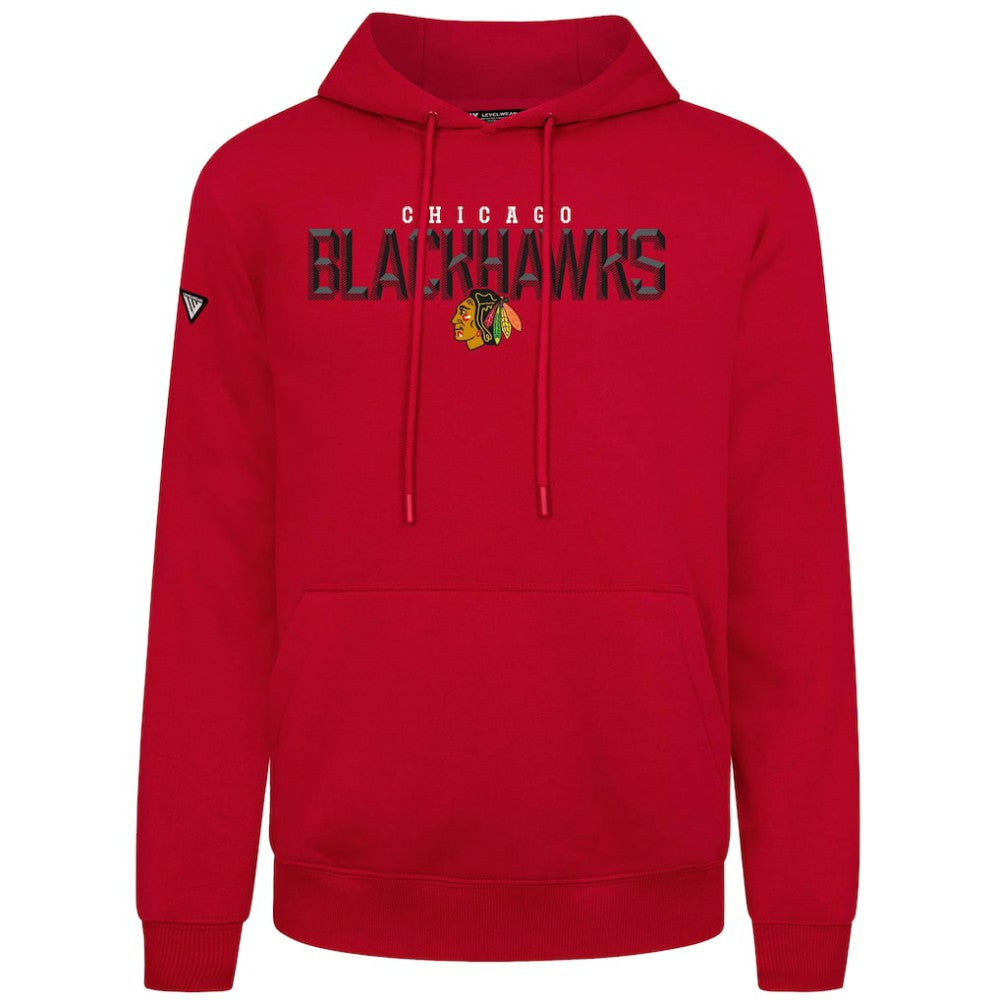 Chicago Blackhawks Levelwear Podium Carve Pullover Hoodie - Red - NHL