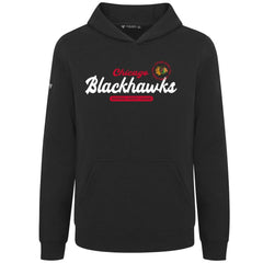 Chicago Blackhawks Levelwear Youth Podium Monument Pullover Hoodie - Black - NHL
