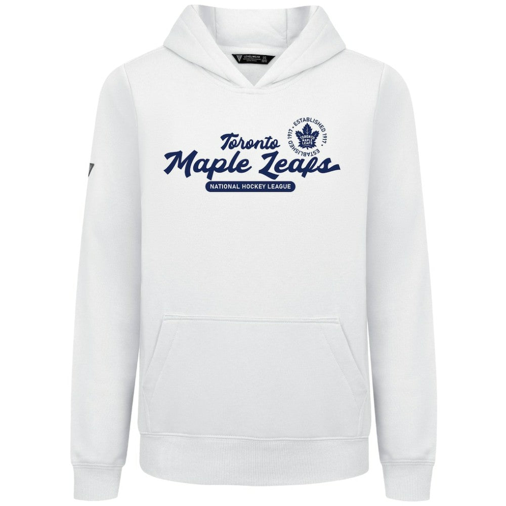 Toronto Maple Leafs Levelwear Youth Podium Monument Pullover Hoodie - White - NHL
