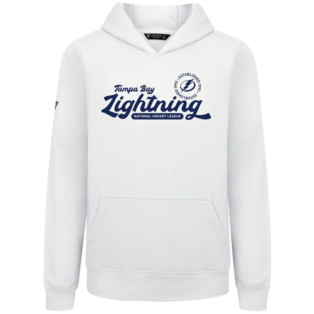 Tampa Bay Lightning Levelwear Youth Podium Monument Pullover Hoodie - White - NHL