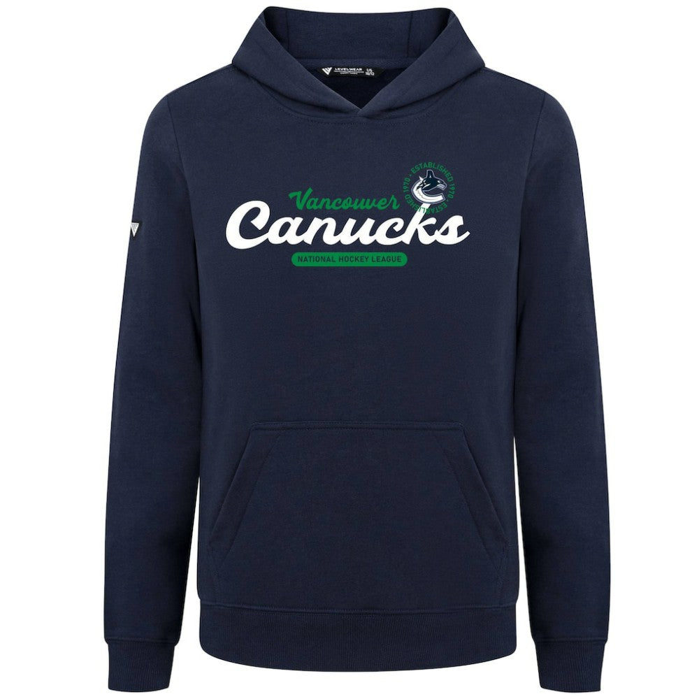 Vancouver Canucks Levelwear Youth Podium Monument Pullover Hoodie - Navy - NHL