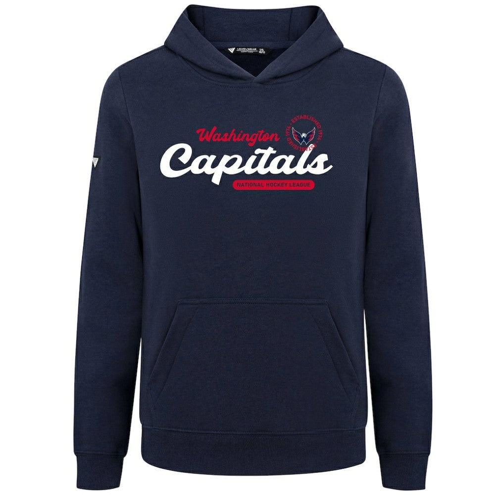 Washington Capitals Levelwear Youth Podium Monument Pullover Hoodie - Navy - NHL