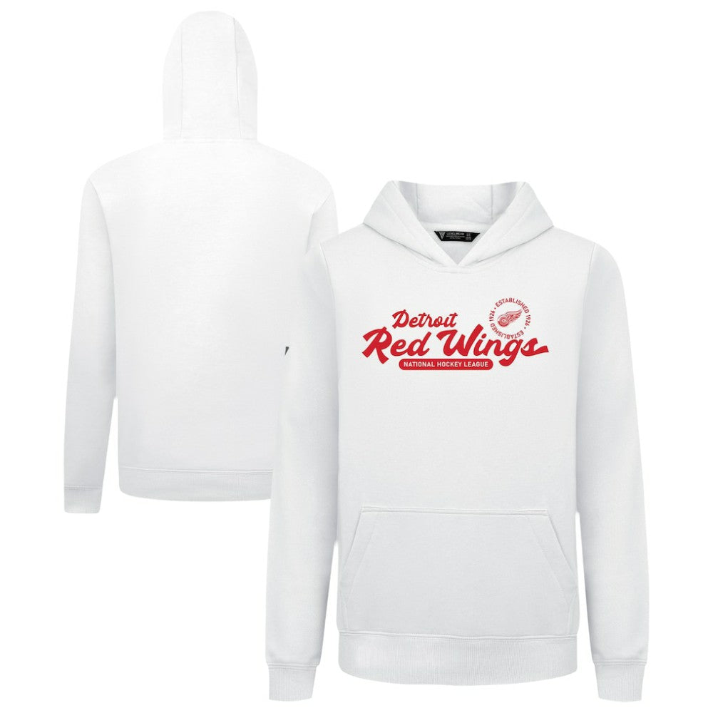 Detroit Red Wings Levelwear Youth Podium Monument Pullover Hoodie - White - NHL