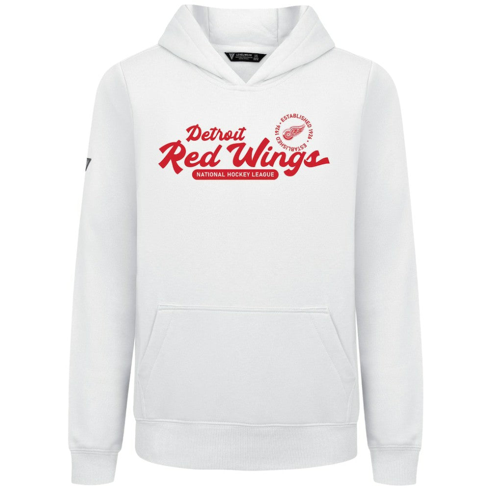 Detroit Red Wings Levelwear Youth Podium Monument Pullover Hoodie - White - NHL