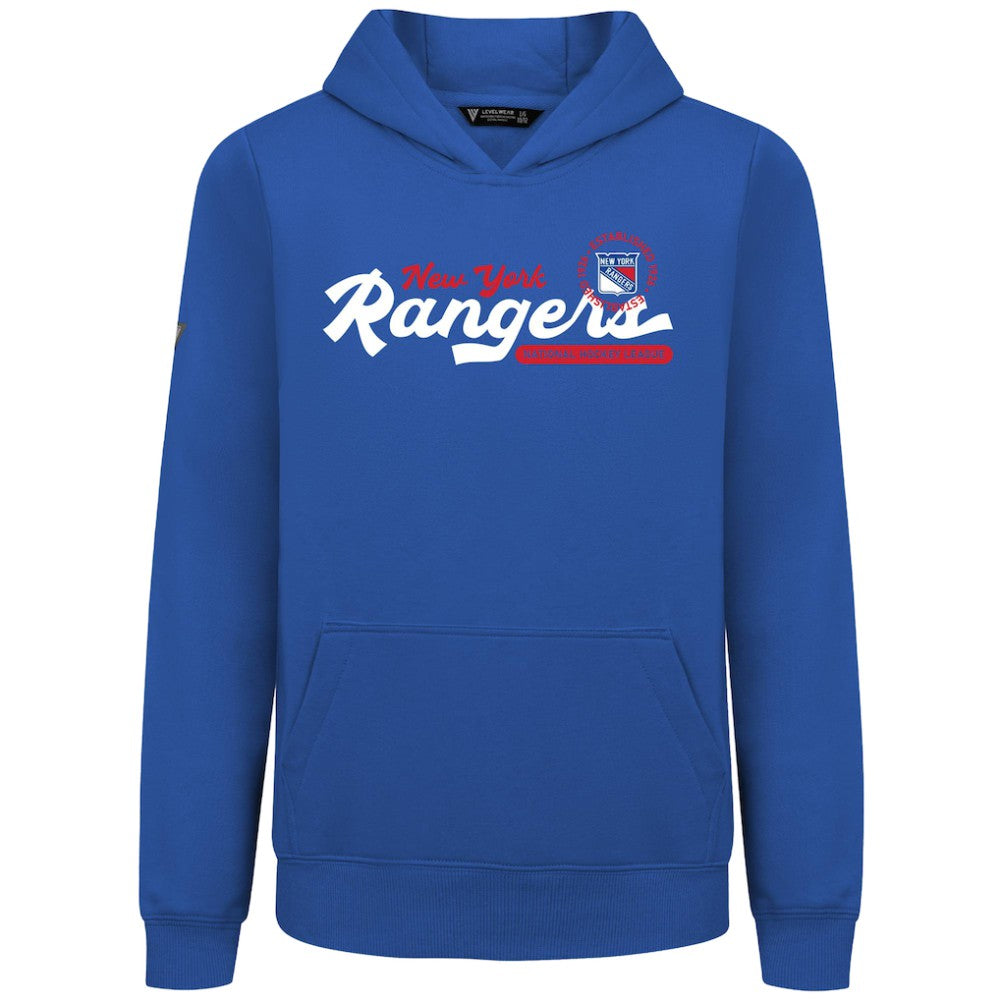 New York Rangers Levelwear Youth Podium Monument Pullover Hoodie - Royal - NHL