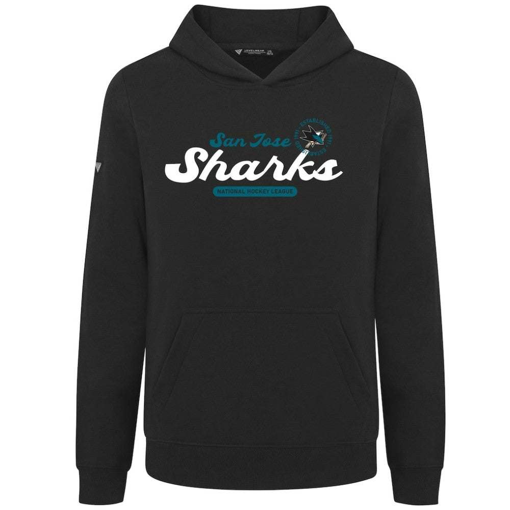 San Jose Sharks Levelwear Youth Podium Monument Pullover Hoodie - Black - NHL