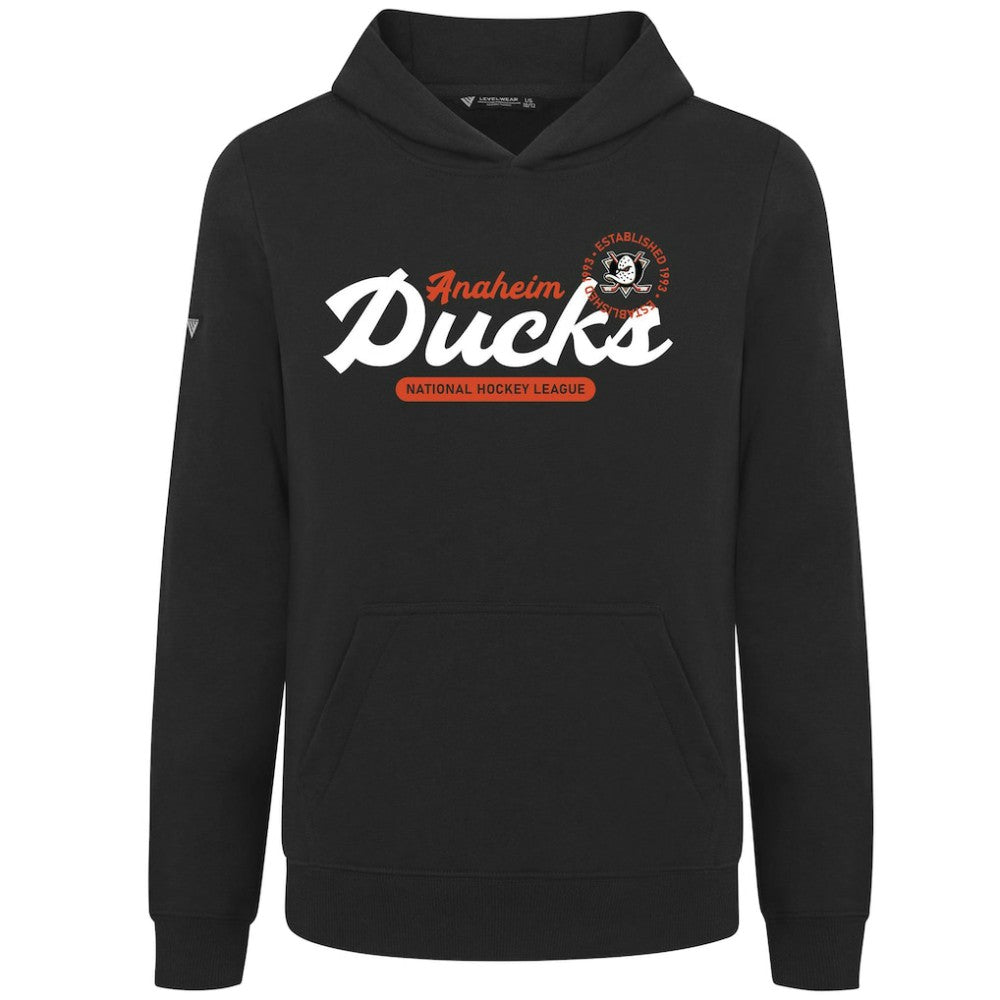 Anaheim Ducks Levelwear Youth Podium Monument Pullover Hoodie - Black - NHL