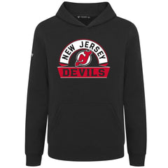 New Jersey Devils Levelwear Youth Podium Banner Arch Pullover Hoodie - Black - NHL