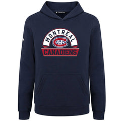 Montreal Canadiens Levelwear Youth Podium Banner Arch Pullover Hoodie - Navy - NHL