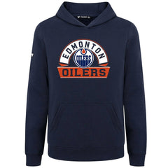 Edmonton Oilers Levelwear Youth Podium Banner Arch Pullover Hoodie - Navy - NHL