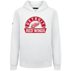 Detroit Red Wings Levelwear Youth Podium Banner Arch Pullover Hoodie - White - NHL